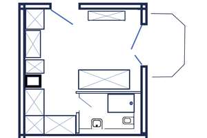 Business-Studio (1-Zimmer Appartment) mit kleiner Terasse, kernsaniert und vollmöbliert – SPANDAUER STR 22, 40599 Hassels, Düsseldorf – Vorschaubild 10