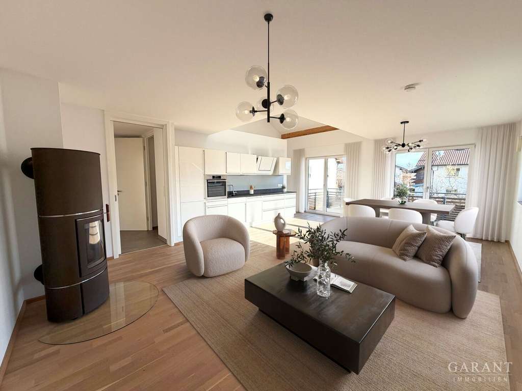 Immobilie in Prutting - Maisonette mit Galerie und Alpenblick - Wohnen auf zwei Ebenen wie im eigenen Haus - Bild 0