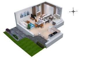 renovierte 2 Zi Whg. mit EBK, Balkon, Terrasse und Garten in ruhiger Lage im idyllischen Stuttgart-U – Die vollständige Adresse der Immobilie erhältst du vom Anbieter., 70329 Uhlbach, Stuttgart – Vorschaubild 2