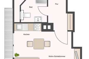 Perfekt für Singles: 1-Zimmer-Apartment mit Abstellraum – Die vollständige Adresse der Immobilie erhältst du vom Anbieter., 48153 Josef, Münster – Vorschaubild 5