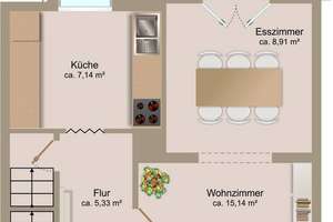 Attraktive Gelegenheit in Wolfen: Reihenmittelhaus mit gepflegtem Garten, Terrasse & Ausbaureserve – Reudener Straße 25a, 6766 Bitterfeld-Wolfen – Vorschaubild 2