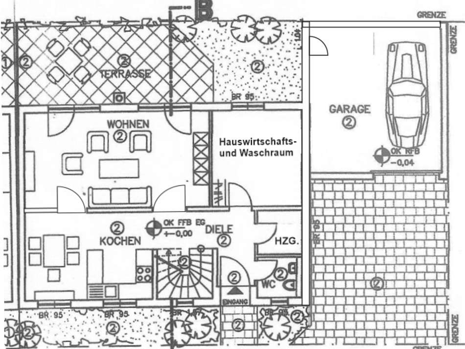 Plan EG mit Garage