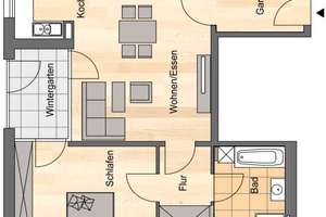2 Raum-Wohnung mit Loggia, Badewanne+Dusche – Rowena-Morse-Str. 28, 7743 Zwätzen, Jena – Vorschaubild 7