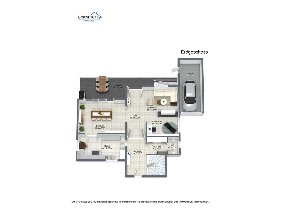 Erdgeschoss - 3D Grundriss