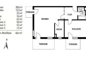 Freie 2-Zimmer-Erdgeschosswohnung mit drei Terrassen und Gartenanteil – Die vollständige Adresse der Immobilie erhältst du vom Anbieter., 1219 Leubnitz-Neuostra, Dresden – Vorschaubild 7