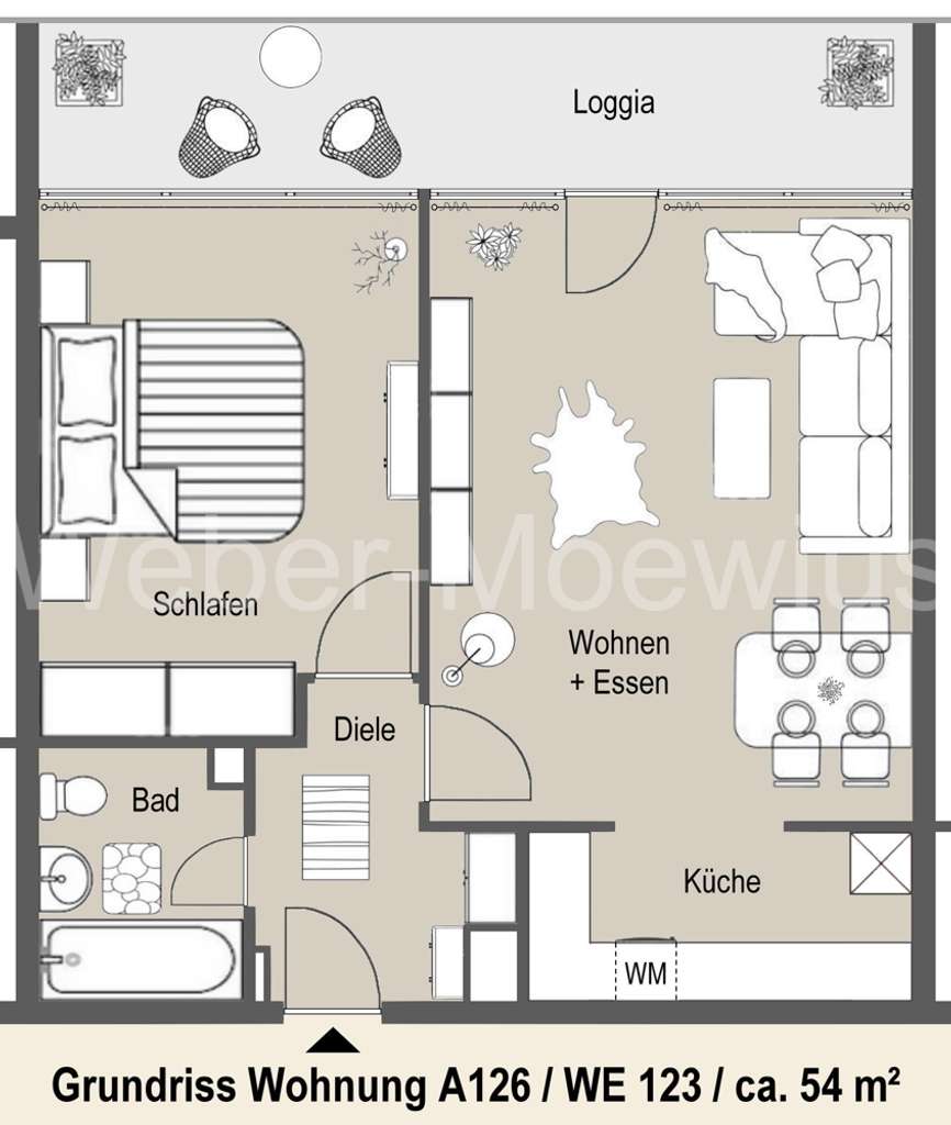 Immobilie in Sankt Augustin - Kapitalanlage: 2-Zimmer-Wohnung mit Loggia im 12. OG 
- unbefristet vermietet seit 7/2020 - Bild 3