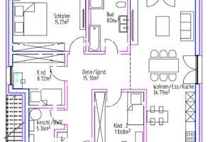 Moderne 4-Zimmer-Neubauwohnung mit Einbauküche und Garten in Reislingen/Wiesengarten – Die vollständige Adresse der Immobilie erhältst du vom Anbieter., 38446 Reislingen, Wolfsburg – Vorschaubild 15