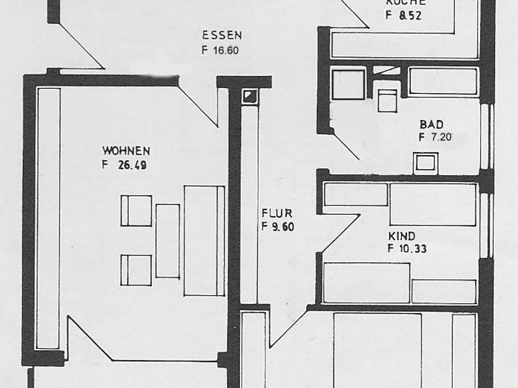 Gepflegte Wohnung mit dreieinhalb Zimmern sowie Balkon und