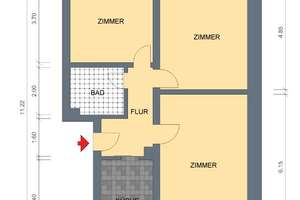 3 Zimmer Wohnung im 3. OG mit Balkon in Köln-Heimersdorf, provisionsfrei – Palmenweg 9, 50767 Heimersdorf, Köln – Vorschaubild 3