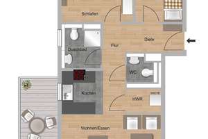 Musterwohnung im Elisabethentor – Stilvoll exemplarisch eingerichtet! – Am Hasenpfad 5, 65205 Delkenheim, Wiesbaden – Vorschaubild 8
