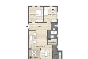3-Zimmer-Hochparterrewohnung in toller Wohnlage – Die vollständige Adresse der Immobilie erhältst du vom Anbieter., 89075 Eselsberg, Ulm – Vorschaubild 3