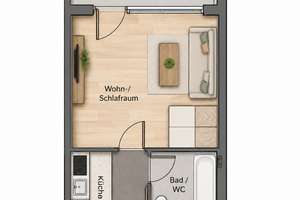 Kapitalanlage in Uni-Nähe: Vermietetes 1-Zimmer-Appartement mit Balkon – Die vollständige Adresse der Immobilie erhältst du vom Anbieter., 93051 Kumpfmühl-Ziegetsdorf-Neuprüll, Regensburg – Vorschaubild 5