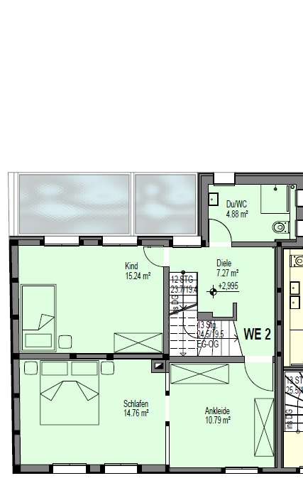 Grundriss WE 2 Obergeschoss