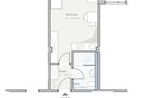 ** READY to Live **1 Zi.-Apartment ** Vollmöbliert inkl. Küche ** in Stadtlage  ** direkte U-Bahn ** – Wölckernstr. 8, 90459 Galgenhof, Nürnberg – Vorschaubild 27