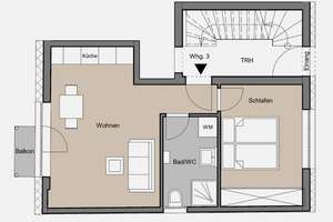 exclusive möbl. 2 Zi. Wohnung mit kl. Balkon TOP Ausstattung – Vaihinger Straße 14-16, 70567 Möhringen-Mitte, Stuttgart – Vorschaubild 6