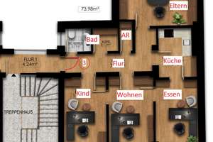 Gepflegte 4,5-Zimmer-Wohnung / Gewerbe im 2. OG in Duisburg Altstadt – Die vollständige Adresse der Immobilie erhältst du vom Anbieter., 47051 Altstadt, Duisburg – Vorschaubild 2