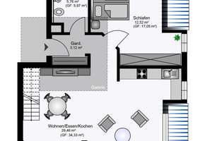 Charmante Dachgeschoss-Maisonettewohnung mit traumhaftem Westbalkon in ruhiger Lage! – Die vollständige Adresse der Immobilie erhältst du vom Anbieter., 81827 Waldtrudering, München – Vorschaubild 12