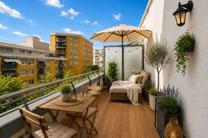 Urban wohnen. Im Grünen leben. Penthousegefühl: Moderne 3-Zimmerwohnung mit Südwestbalkon – Die vollständige Adresse der Immobilie erhältst du vom Anbieter., 80686 Land in Sonne, München – Vorschaubild 12
