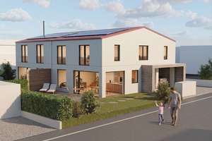 Lichtdurchflutete Neubau-Doppelhaushälfte mit Süd-Garten in Baierbrunn