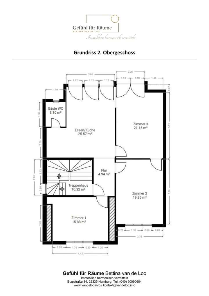 2. Obergeschoss Grundriss mit 