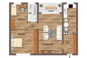 Familienfreundliche 3-ZW mit Loggia - Mündelheimer Höhe! – Ehinger Berg 183, 47259 Mündelheim, Duisburg – Vorschaubild 9
