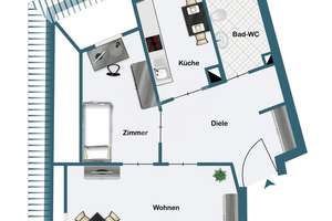 Gemütliche 2-Zimmer-Dachgeschosswohnung zur Eigennutzung oder Kapitalanlage – Die vollständige Adresse der Immobilie erhältst du vom Anbieter., 76227 Durlach, Karlsruhe – Vorschaubild 6