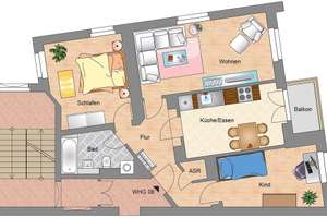 geräumig geschnittene 3 Zimmerwohnung i
