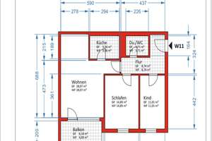 Helle 3-Zimmer Wohnung mit Balkon im 1. OG in Chemnitz-Bernsdorf – Bernsdorfer Straße 186b, 9126 Bernsdorf, Chemnitz – Vorschaubild 2
