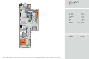 mit Einbauküche und sonnigem Südwest-Balkon – Am Bernsdorfer Hang 13, 9126 Bernsdorf, Chemnitz – Vorschaubild 2