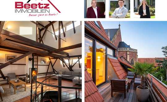 Denkmalschutz trifft modernes Leben: Offenes Wohnerlebnis mit Kamin und Blick ins Grüne