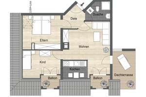 3 ZKDB, Dachterrasse, 2 kleine Balkone - ruhige, zentrale Wohnlage Aachen - Option Stellplatz   – 52068 Adalbertsteinweg, Aachen – Vorschaubild 7