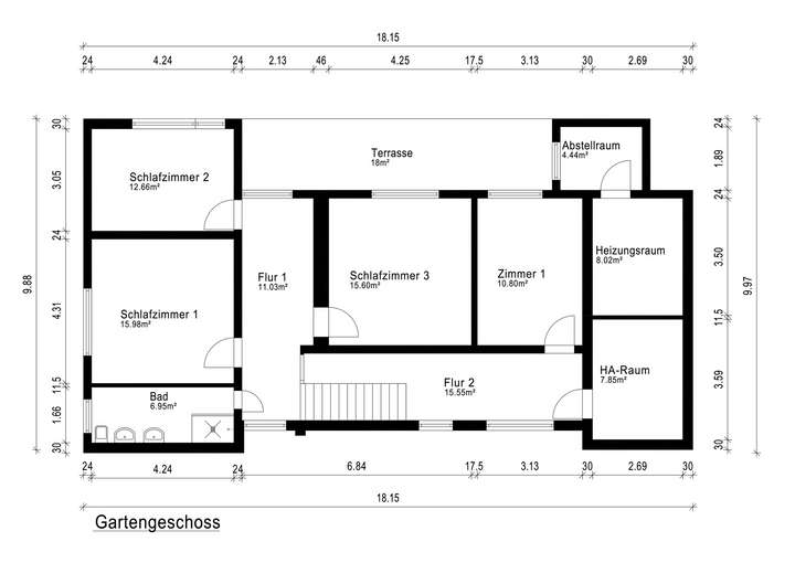 Grundriss Gartengeschoss 