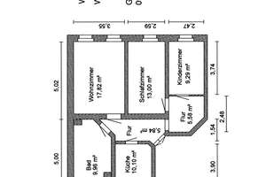 Drei Zimmerwohnung in Bernsdorf - Uninähe – Gutenbergstr. 32, 9126 Bernsdorf, Chemnitz – Vorschaubild 11