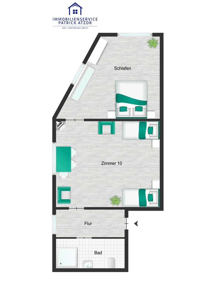 Zimmer über Garage