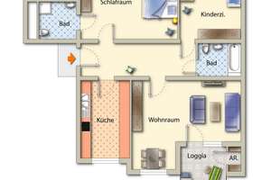 Sehr schöne und große 3,5 Raum Wohnung in ruhiger u. zentraler Lage! Balkon!! 2 Bäder!! – Kleine Hammerstraße 48 A, 45326 Altenessen-Süd, Essen – Vorschaubild 12