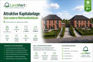 Zwei moderne Mehrfamilienhäuser mit 8 Wohneinheiten im KfW-40-Standard mit QNG Zertifizierung,