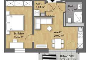 Gemütlicher Süd-Balkon  – Die vollständige Adresse der Immobilie erhältst du vom Anbieter., 93053 Kasernenviertel, Regensburg – Vorschaubild 9