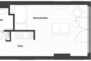 Sanierte 1-Zimmer Wohnung in Flingerns Herzstück (WE 1.02/3) | mit EBK und Terrasse! – 40233 Flingern Nord, Düsseldorf – Vorschaubild 2