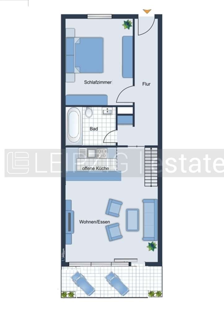 Immobilie in Bad Dürrenberg - 2,5-Zi.-Maisonette-Wg. mit Dachterrasse, im "Schwarzwaldhaus", zum Eigennutz oder Vermietung - Bild 1
