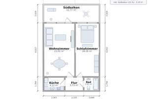 Bezugsfrei: helle 2-Zimmer-Wohnung mit großem Südbalkon, Aufzug & Tiefgaragenplatz und UKE-Nähe – Die vollständige Adresse der Immobilie erhältst du vom Anbieter., 22529 Lokstedt, Hamburg – Vorschaubild 15