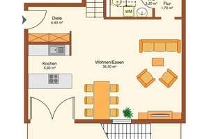 Luxuriöses Gutshaus-LOFT, 128 qm, 2 SZ, Duschbad & Wannenbad "en Suite", WC, Einbauküche, TG-Platz – Brühler Landstraße 549, 50997 Meschenich, Köln – Vorschaubild 27