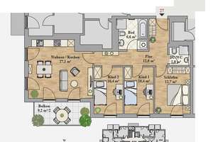 * moderne 4-Raumwohnung mit Balkon in beliebter Lage - ID - 6682 * – Die vollständige Adresse der Immobilie erhältst du vom Anbieter., 1219 Leubnitz-Neuostra, Dresden – Vorschaubild 3
