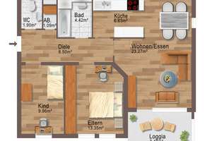 Einziehen und Wohlfühlen – Attraktive 3-ZKB-ETW mit Loggia & TG-Stellplatz auf Erbbaugrundstück – Die vollständige Adresse der Immobilie erhältst du vom Anbieter., 68307 Schönau, Mannheim – Vorschaubild 37