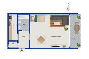 Vermietetes 1-Zimmer-Apartment in Top Lage von München-Gern – Die vollständige Adresse der Immobilie erhältst du vom Anbieter., 80638 Neuhausen, München – Vorschaubild 8