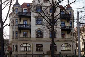 Jugendstilvilla Fetscherplatz, Balkon, Erkerturm, Stuckdecken, 2-Zimmer, Glasfaseranschluss, zentral