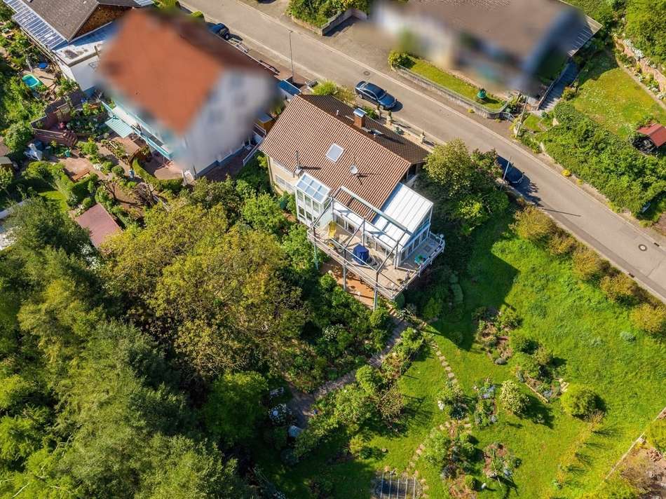 Luftansicht mit Bauplatz