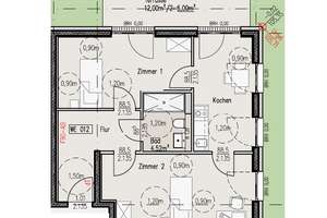 WG-geeignete 2 ZW, beide Zimmer leer, möblierte Neubauausstattung, sep. Küche + Einbauküche,Terrasse – Merianstraße 8, 33615 Dornberg, Bielefeld – Vorschaubild 18