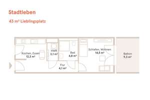 Bezugsfertig Anfang 2028 - 43 m² "Lieblingsplatz" mit großem Balkon in Nürnberg zum Kauf! – Die vollständige Adresse der Immobilie erhältst du vom Anbieter., 90449 Gebersdorf, Nürnberg – Vorschaubild 4