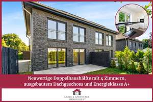 Neuwertige Doppelhaushälfte mit 4 Zimmern, ausgebautem Dachgeschoss und Energieklasse A+