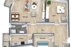 Hochwertig renovierte 3 Zimmer Wohnung mit 2 Balkonen in Top-Lage in der Sanderau – Konradstraße 7A, 97072 Altstadt, Würzburg – Vorschaubild 10